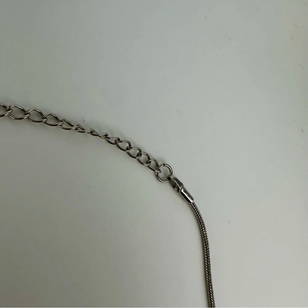 SWAROVSKI Crystal Heart in Circle Silver Sculptural Necklace 15.75” Chain - Picture 3 of 7